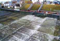Flat Roof Problems: Silver Aluminium Paint Cracked asphalt on roof